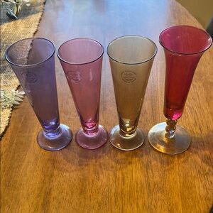 Set of 3 Lennox bud vases and 1 gold cranberry vase. Lennox are NWT 1 unknown